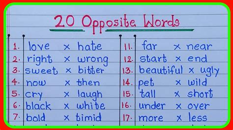 20 Opposite Words for Total War .